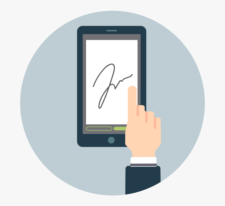 Signing On Smartphone - Firma De Contrato Digital, HD Png Download