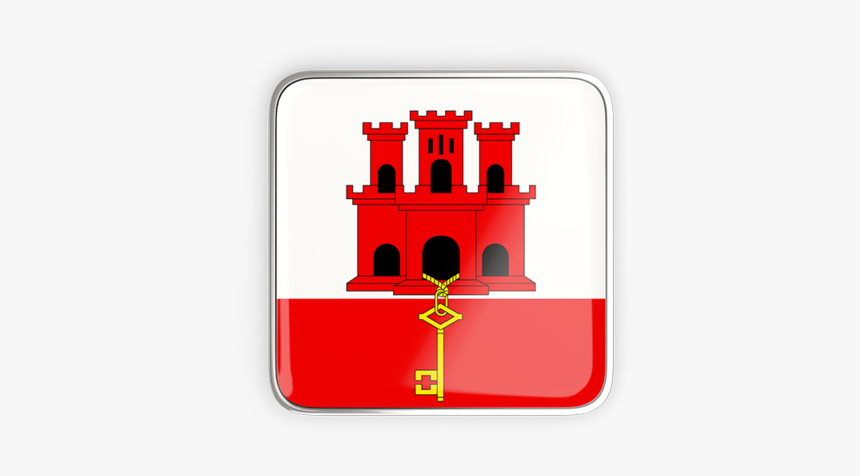 Square Icon With Metallic Frame - Happy National Day Gibraltar, HD Png Download