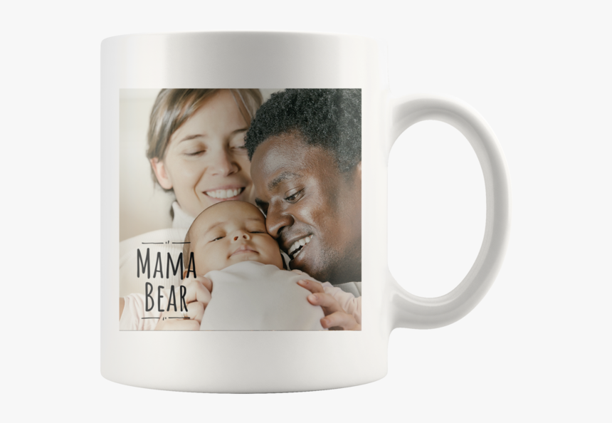 Mama Bear Personalized Ceramic Photo Mug - Father, HD Png Download
