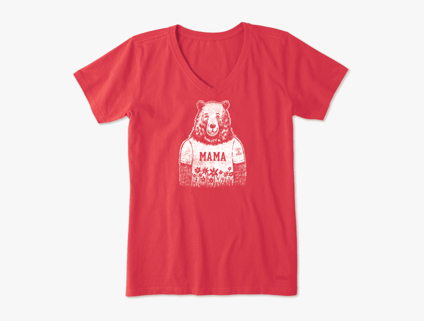 Women S Mama Bear Crusher Vee - Life Is Good, HD Png Download