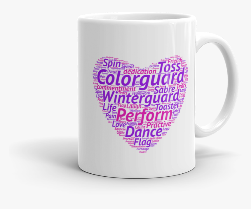 Color Guard Heart Cloud Mug - Mug, HD Png Download
