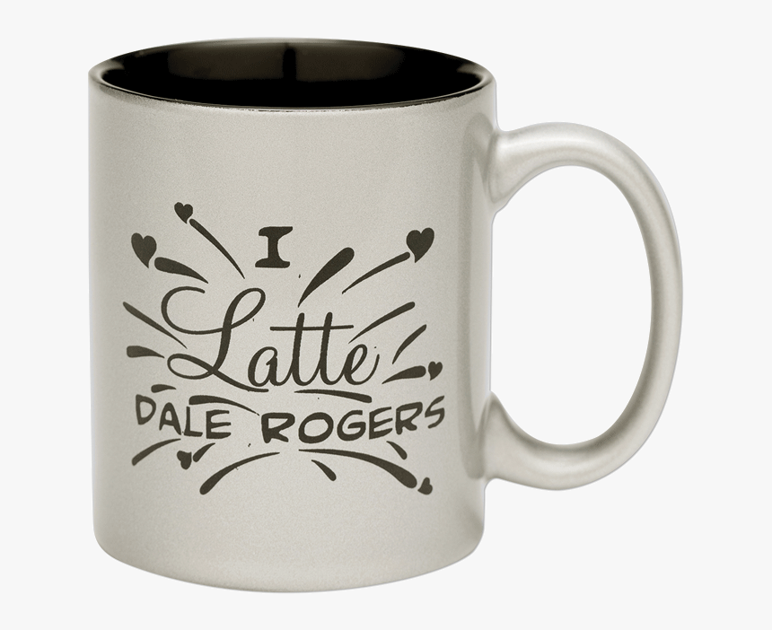 Silver Coffee Mug With Text I Latte Dale Rogers - Beer Stein, HD Png Download