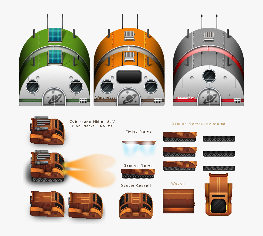 Transparent Spaceship Sprite Png - Rpg Maker Spaceship Tileset, Png Download