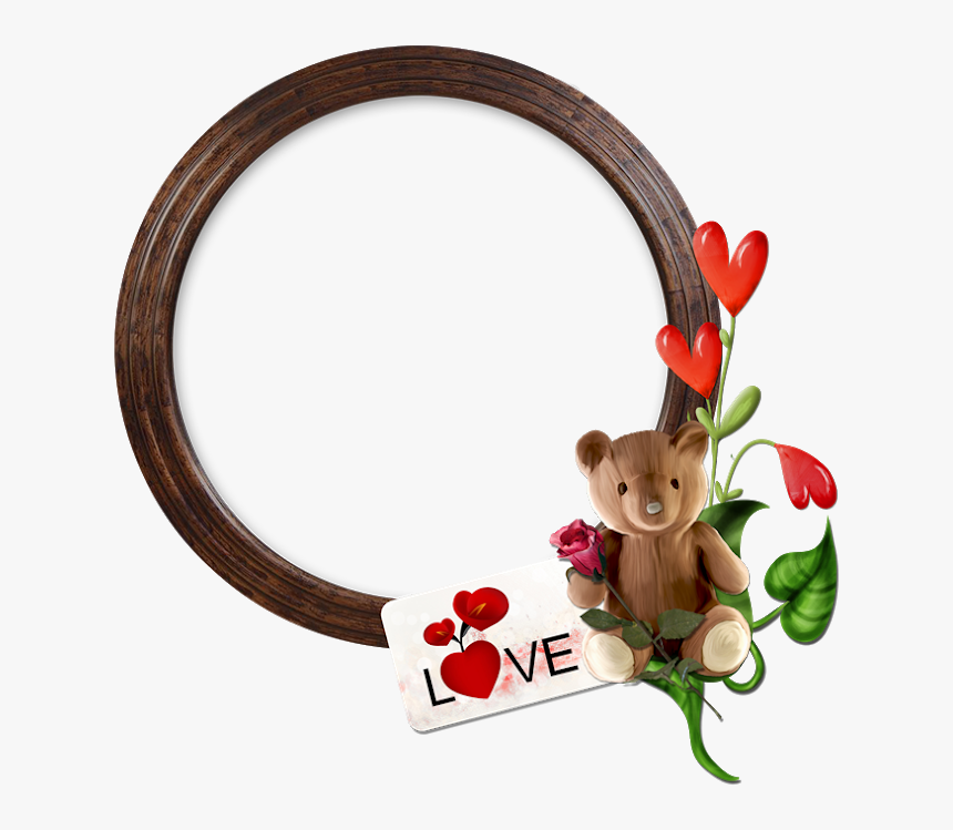 Moldura M醩cara I Love You Redonda Imitando Madeir - Picture Frame, HD Png Download