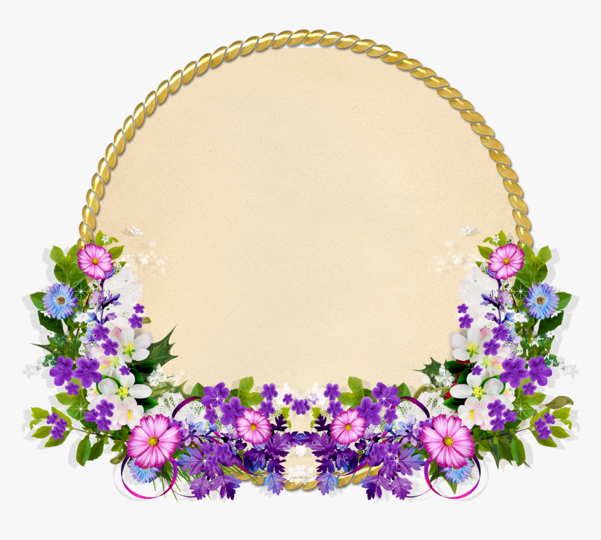Frame Com Flores Png, Transparent Png