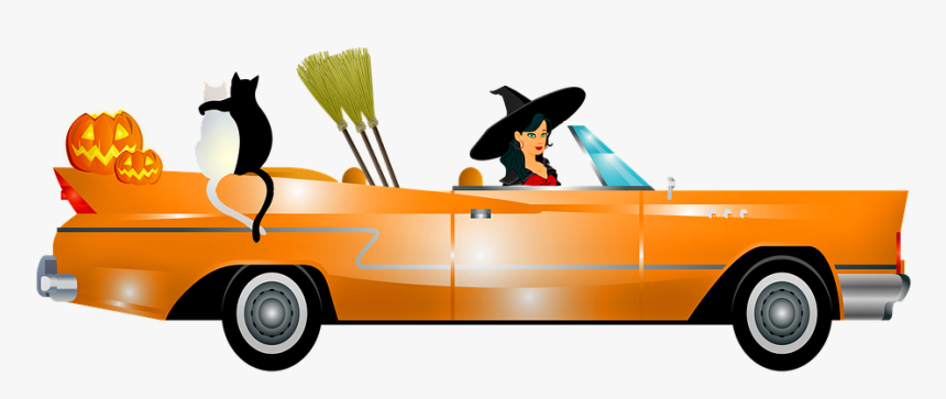 Halloween Car, Halloween Vintage Automobile, Truck - Convertible, HD Png Download