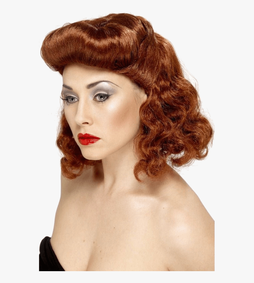 Pin Up Girl Wig Auburn - 50s Housewife Wig, HD Png Download
