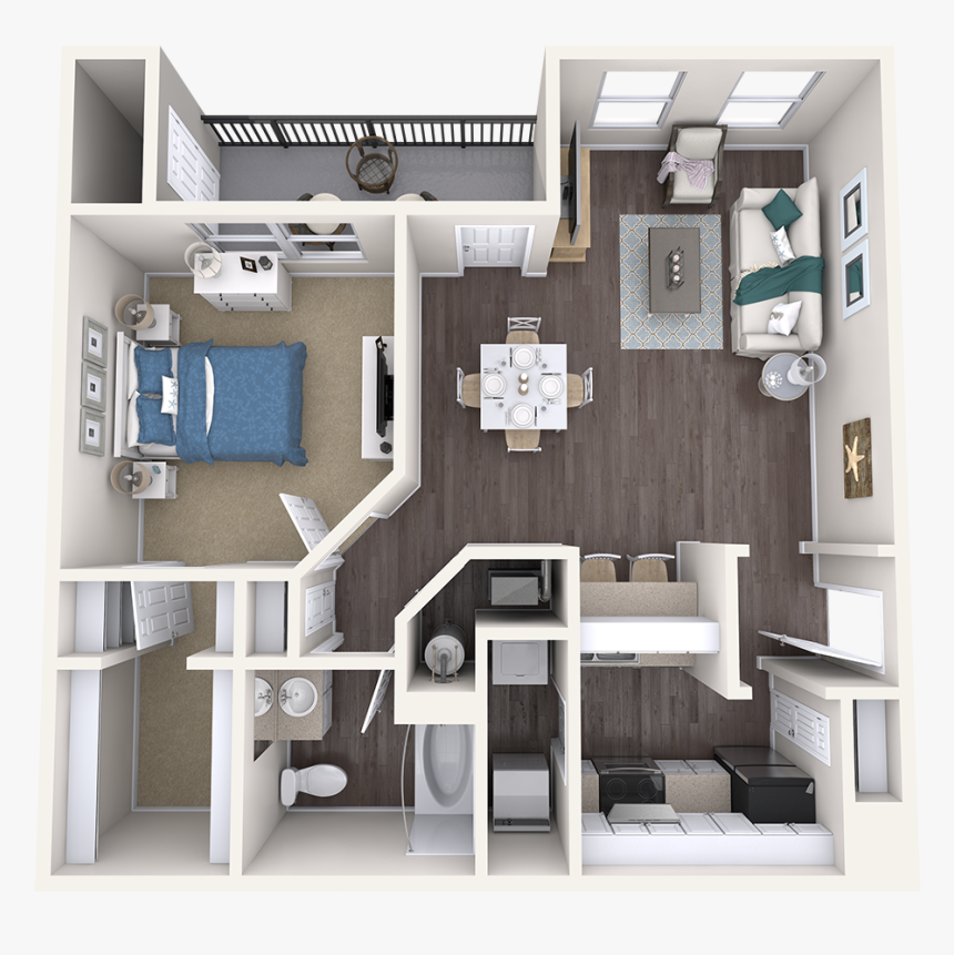The Dogwood 1 Bedroom Floor Plan, HD Png Download