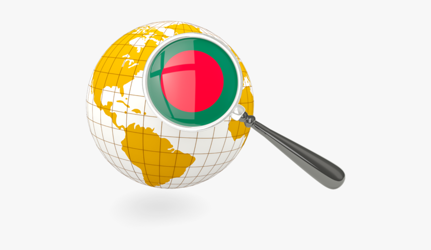 Magnified Flag With Globe - Belgium On A Globe, HD Png Download
