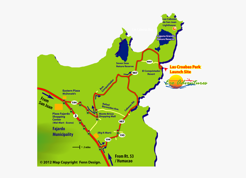 Eco Adventures Map In Puerto Rico - Puerto Rico Highway 53, HD Png Download