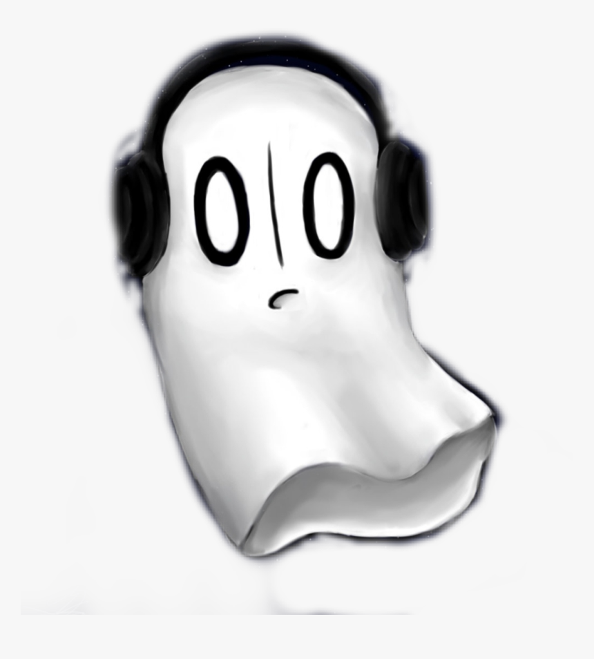 #ghost #napstablook #spooky #spoopy - Headphones, HD Png Download