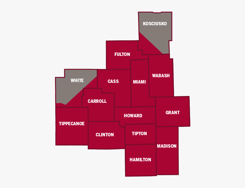 Iu Kokomo Service Region Map - Campus Iu Kokomo, HD Png Download