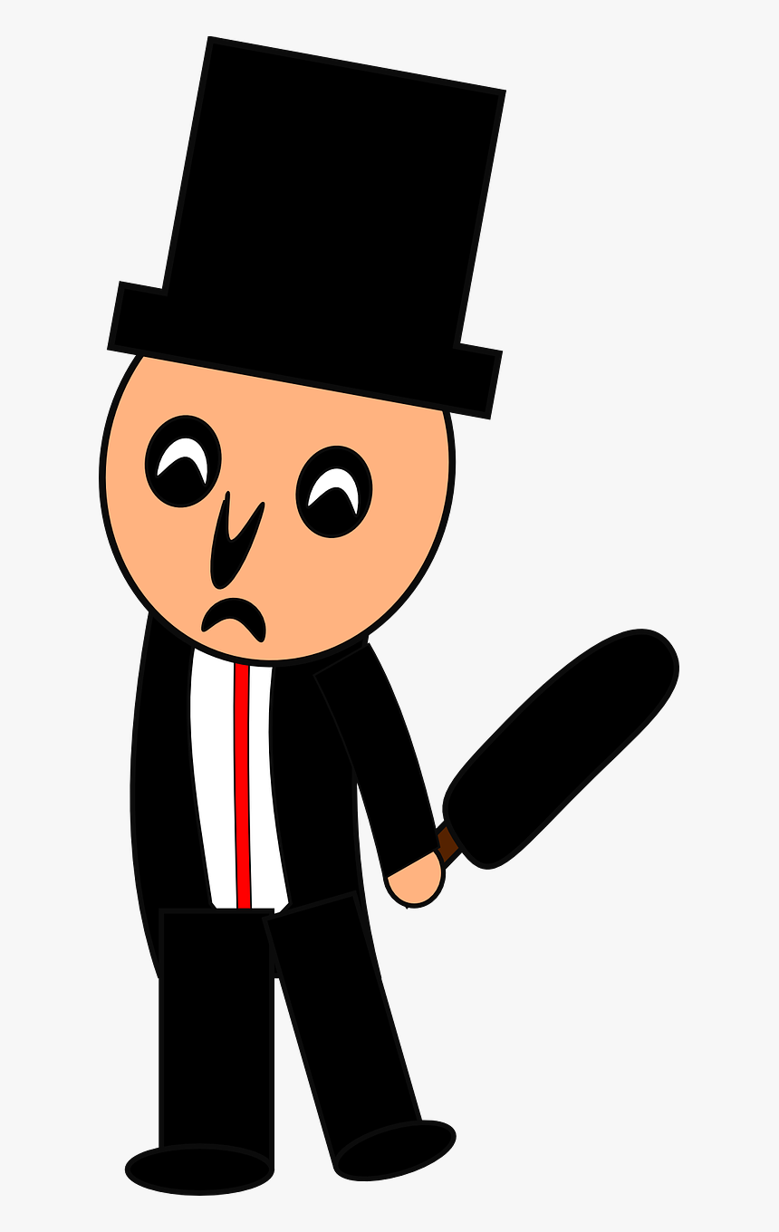 Victorian Svg Clip Arts - Comic Mann Mit Zylinder, HD Png Download