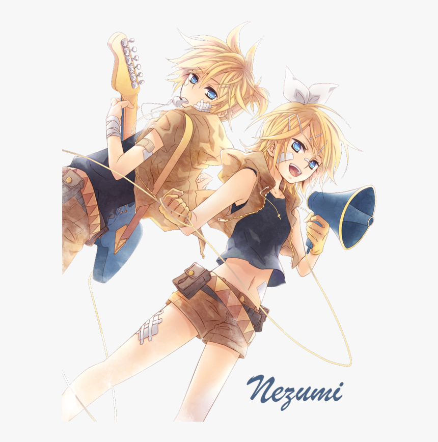 Transparent Anime Couple Png - Rin And Len Render, Png Download