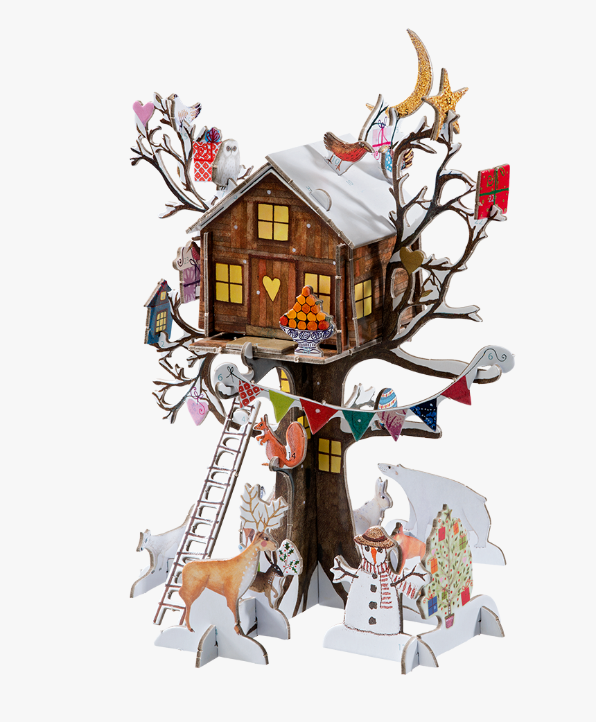 Advent Calendar Christmas Treehouse - Illustration, HD Png Download