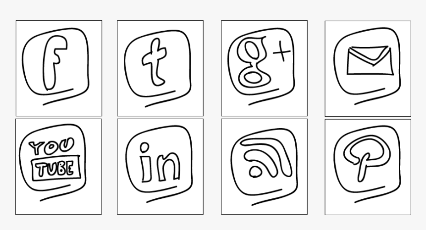 Free Social Media Icon Set Rainy Style - Illustration, HD Png Download