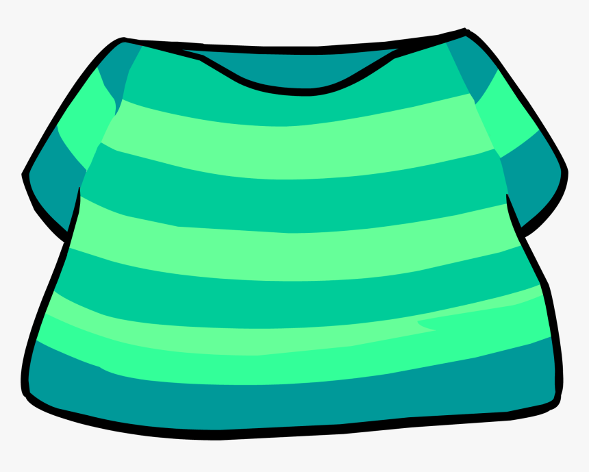 Image Aqua Striped Clothing - Club Penguin T Shirts, HD Png Download