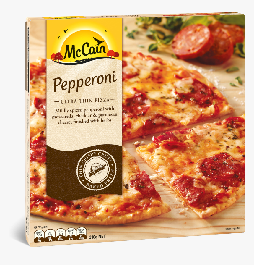 Mccain Thin Crust Pepperoni Pizza, HD Png Download