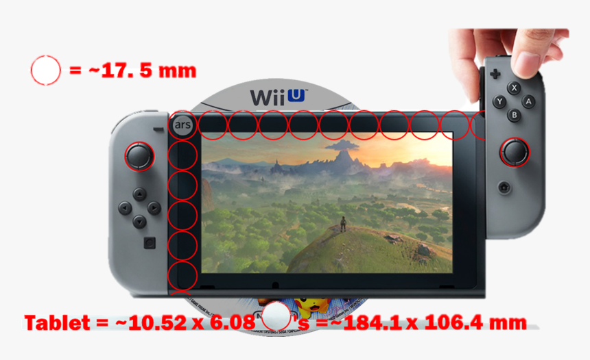 Wii U Disc Nintendo Switch Tablet Size Comparison Ars - Switch Nintendo Wii U, HD Png Download