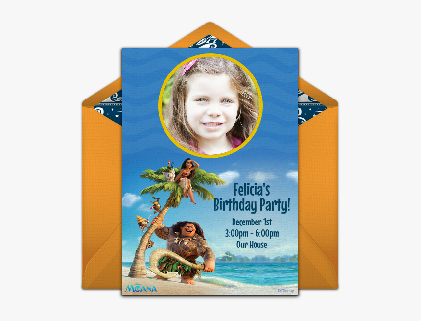 Moana Photo Online Invitation - Moana On The Beach, HD Png Download