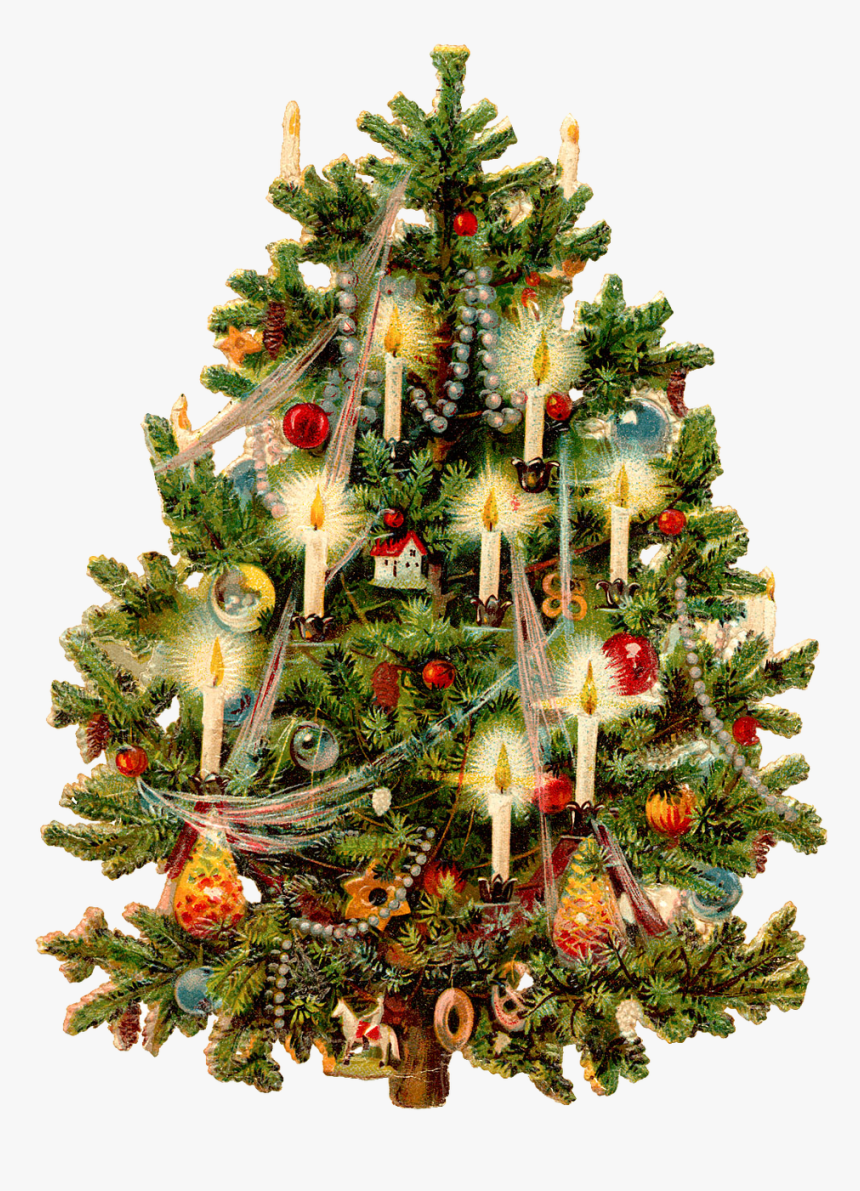 Vintage Christmas Tree Clipart, HD Png Download