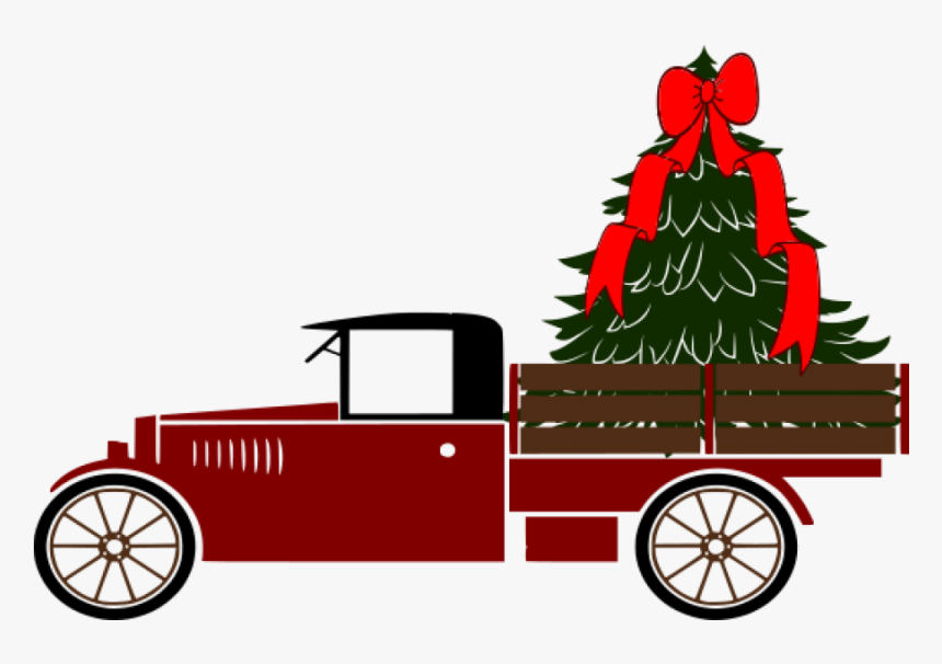 Holiday Vintage Christmas Tree Truck - Old Lorry Icon, HD Png Download