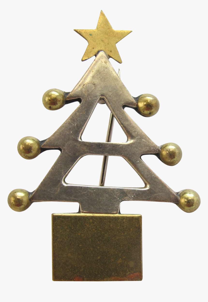 Vintage Mexico Sterling Silver Christmas Tree Pin - Christmas Tree, HD Png Download