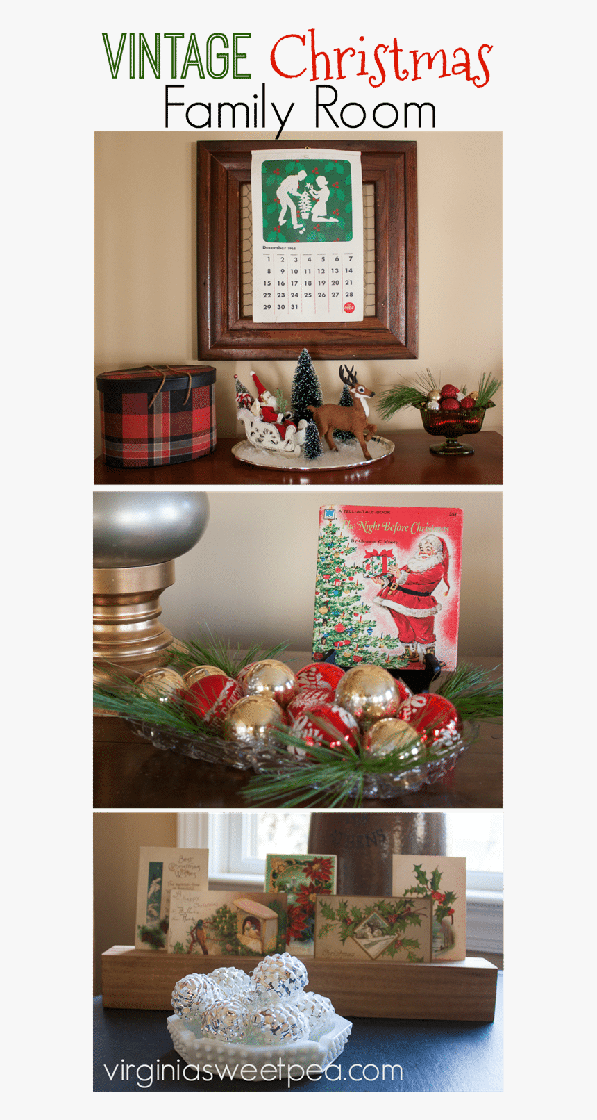 Vintage Christmas In The Family Room - Christmas Ornament, HD Png Download