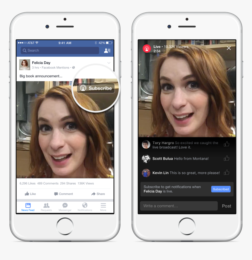 Facebook Live - Subscribe, HD Png Download