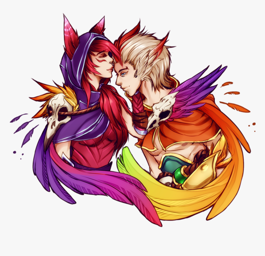 A Riot Of Colors, P, Resolution, Png V - Rakan And Xayah Anime, Transparent Png