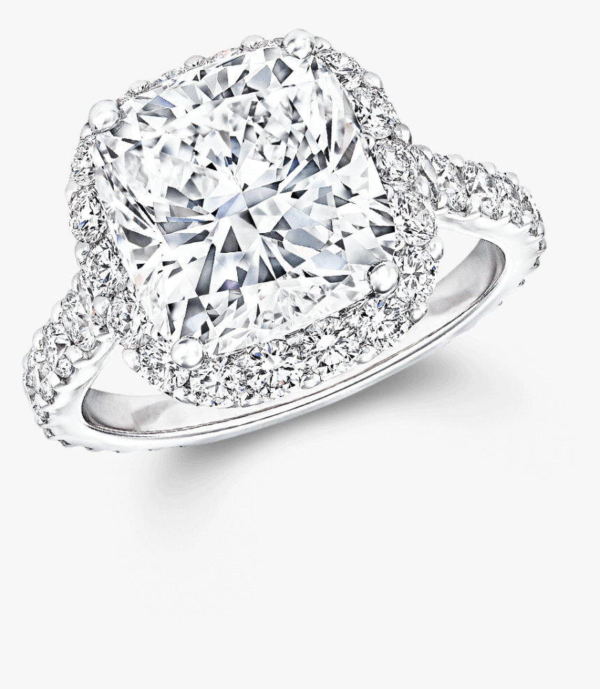 Graff Cushion Cut Diamond Engagement Ring, HD Png Download