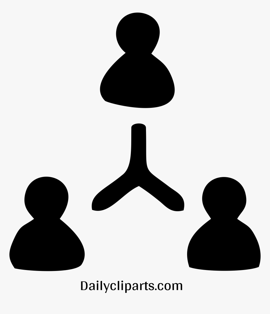 3 Person Office Hierarchy Black Icon Image - Hierarchy Clipart, HD Png Download