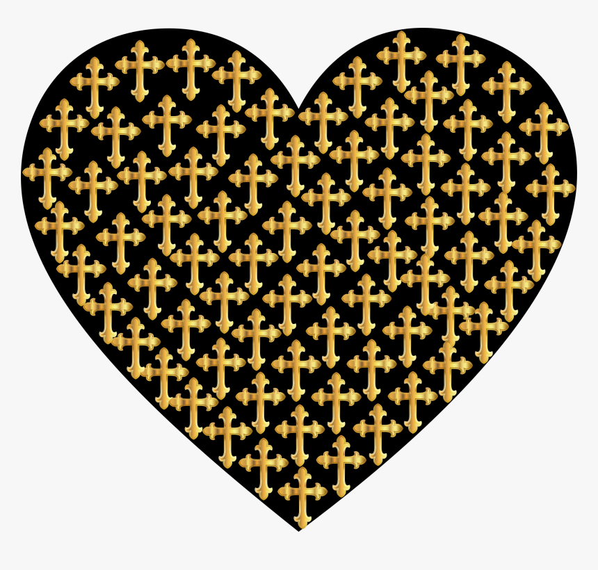 Love Heart Crosses Gold Clip Arts - Летний Сарафан В Горошек, HD Png Download