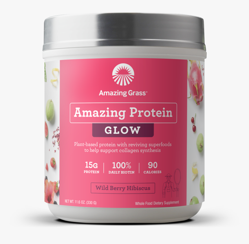 Amazing Protein Glow Wild Berry Hibiscus - Amazing Grass Protein Glow, HD Png Download