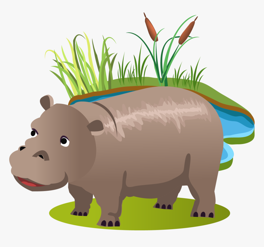 Бегемот Рисунок Пнг, HD Png Download