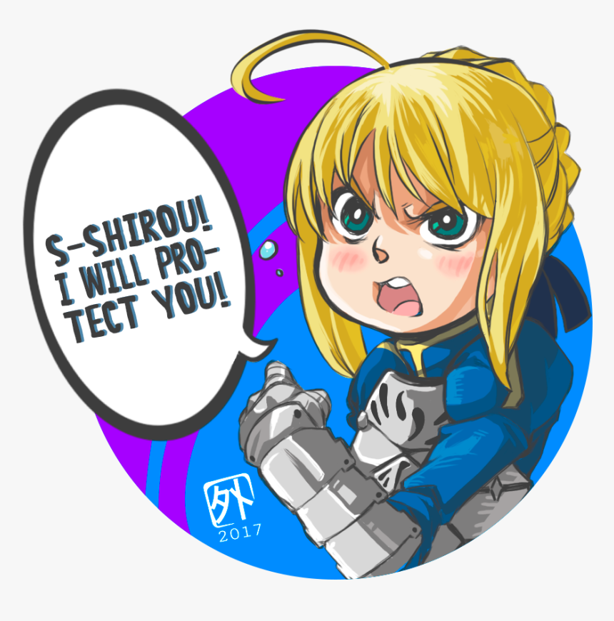 Cute Chibi Saber Sticker I Drew Last Year~ - Cartoon, HD Png Download