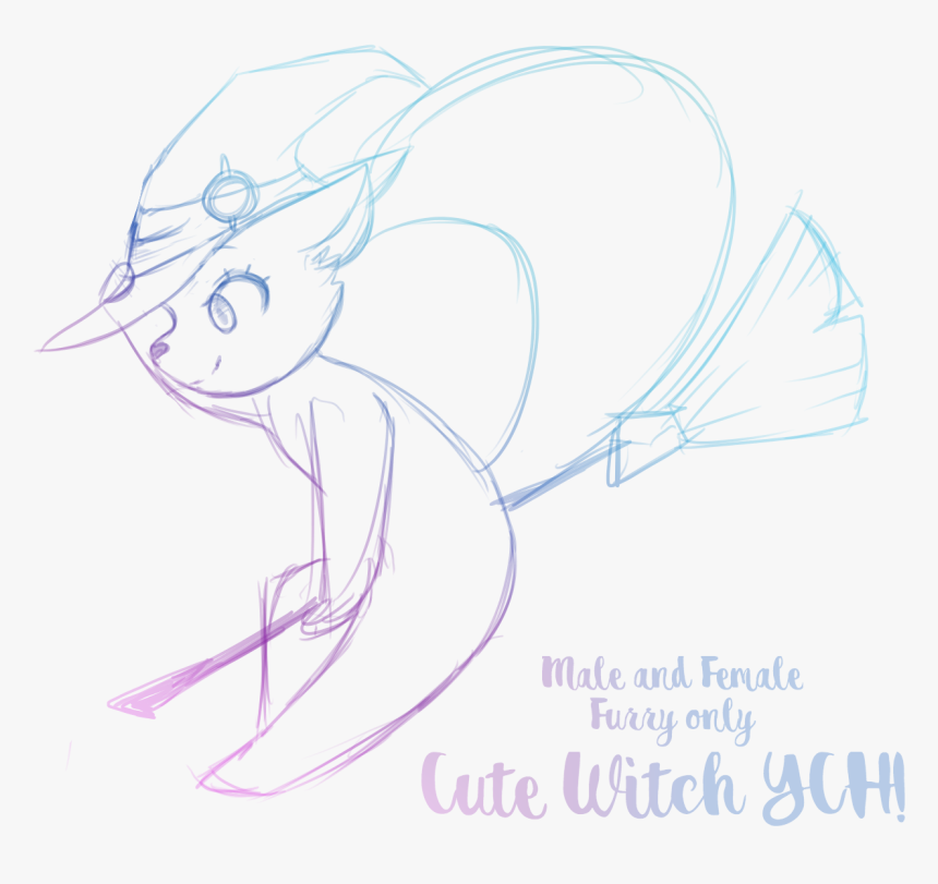 Cute Chibi Witch - Sketch, HD Png Download