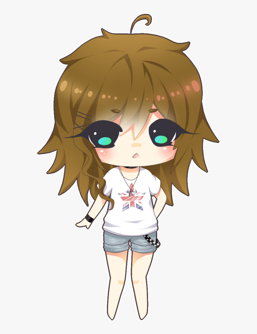 Cute Chibi Girl Brown - Cute Chibi Girl Hair, HD Png Download
