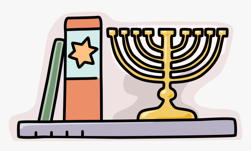 Vector Illustration Of Jewish Chanukah Hanukkah Menorah, HD Png Download