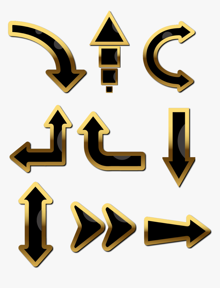 E Commerce Elements Black Gold Arrows Geometric Png - Black And Gold Arrows Png, Transparent Png