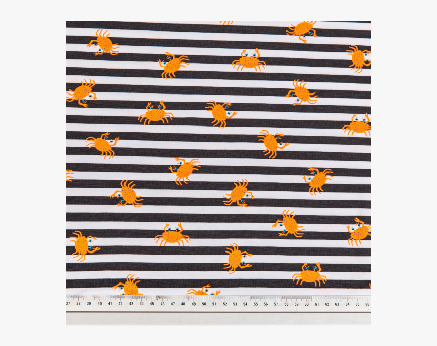 Cotton Jersey Printed Neon Orange Crabs On Lines Multicolored - Poster, HD Png Download