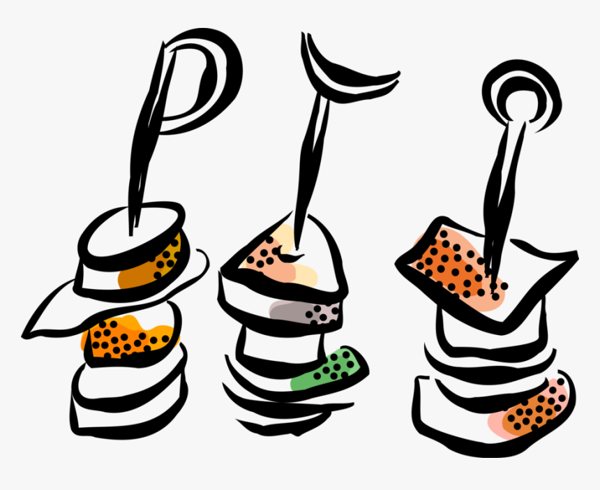 Vector Illustration Of Hors D Oeuvres Canapé Starter - Hors D Oeuvres Clipart, HD Png Download
