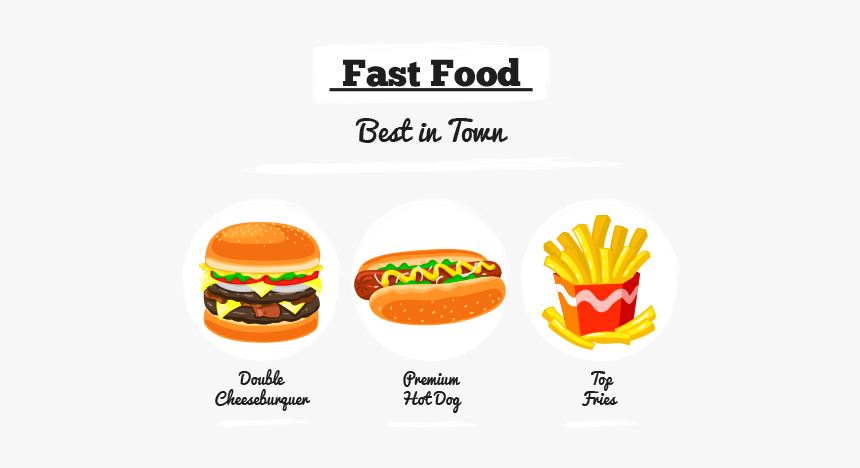 Fast Food Illustration Free Vector And Png - Junk Food, Transparent Png