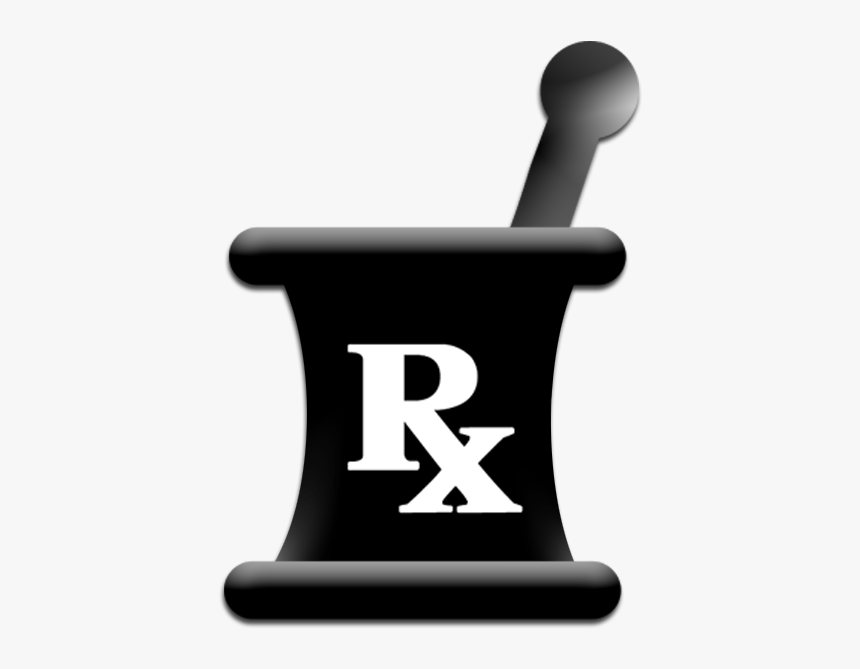 Mortar Pestle Black Shadowed Photograph - Mortar And Pestle Rx Symbol, HD Png Download