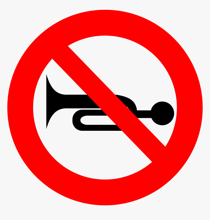 No Honking, Stop, Icon, Restriction - No Blowing Of Horn Sign, HD Png Download