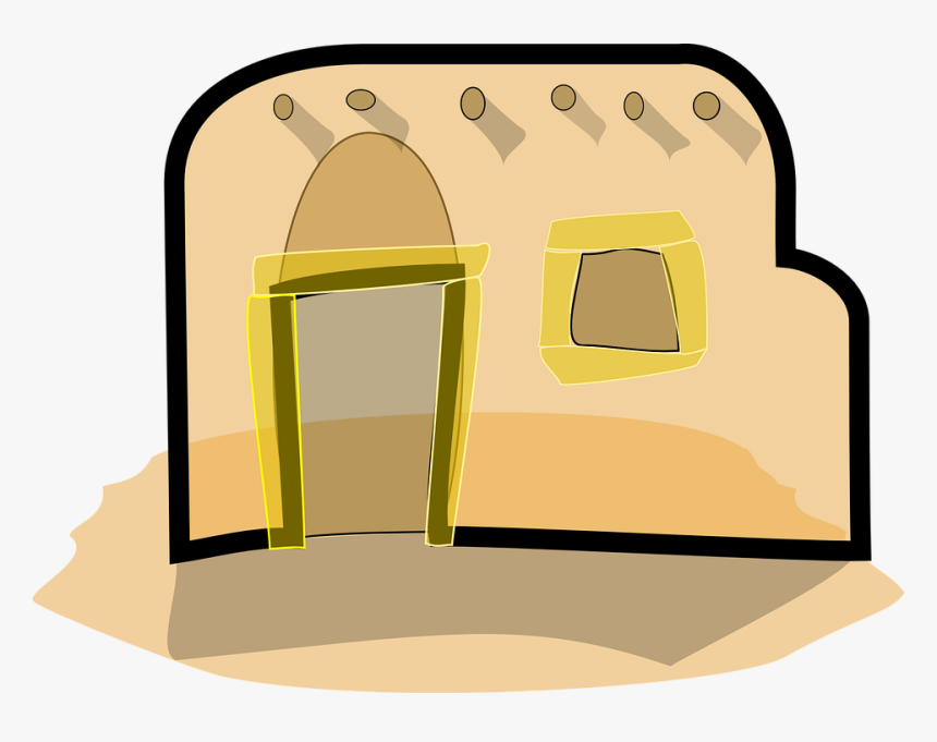 Adobe, House, Building, Home, Doorway, Southwestern - Adobe House Png, Transparent Png