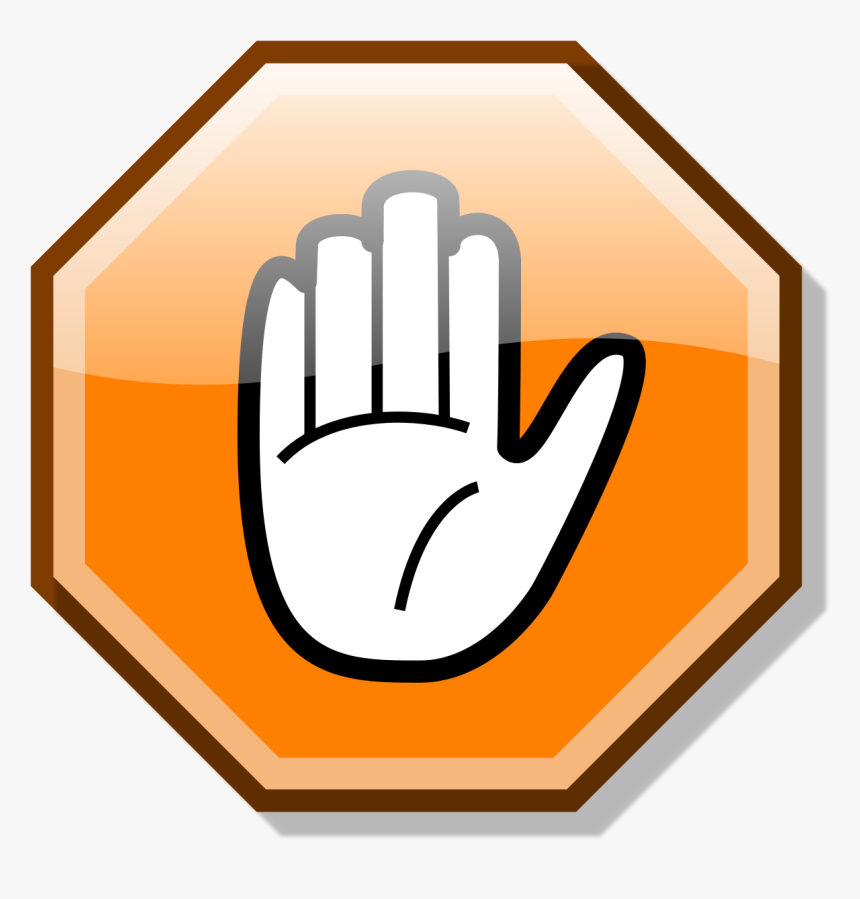 Stop Hand Black And White Clipart, HD Png Download
