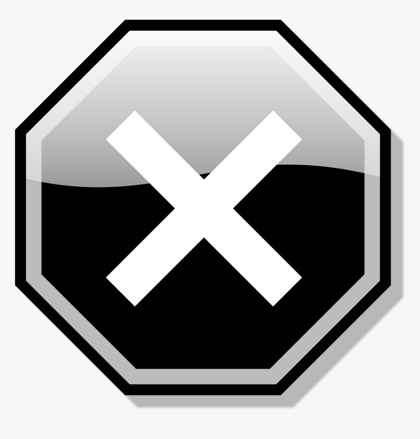 File Stop X Nuvola Black Svg Wikimedia Commons - Stop Hand Black And White, HD Png Download