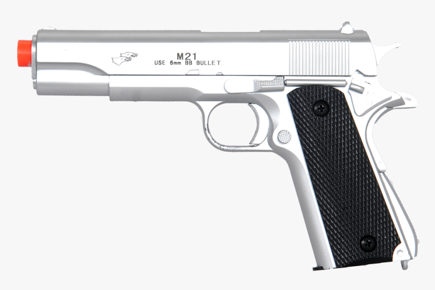 Uk Arms M21s 1911 Spring Airsoft Pistol - M1911 Bb Pistol Silver, HD Png Download