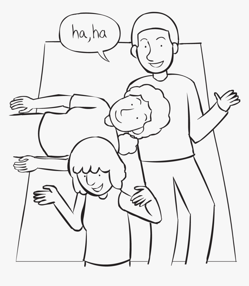 Three People Lying With Heads On Each Other S Stomachs, - Line Art, HD Png Download